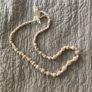 Knitted beaded long necklace